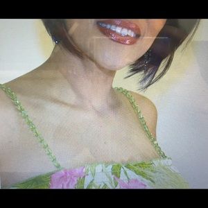 Adjustable Lime Green Glass Beaded Bra Straps